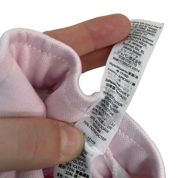 TORY BURCH SPORT Color Block Track Pants Pink & White Stripe Sz Small $135 MSRP - Picture 7 of 7